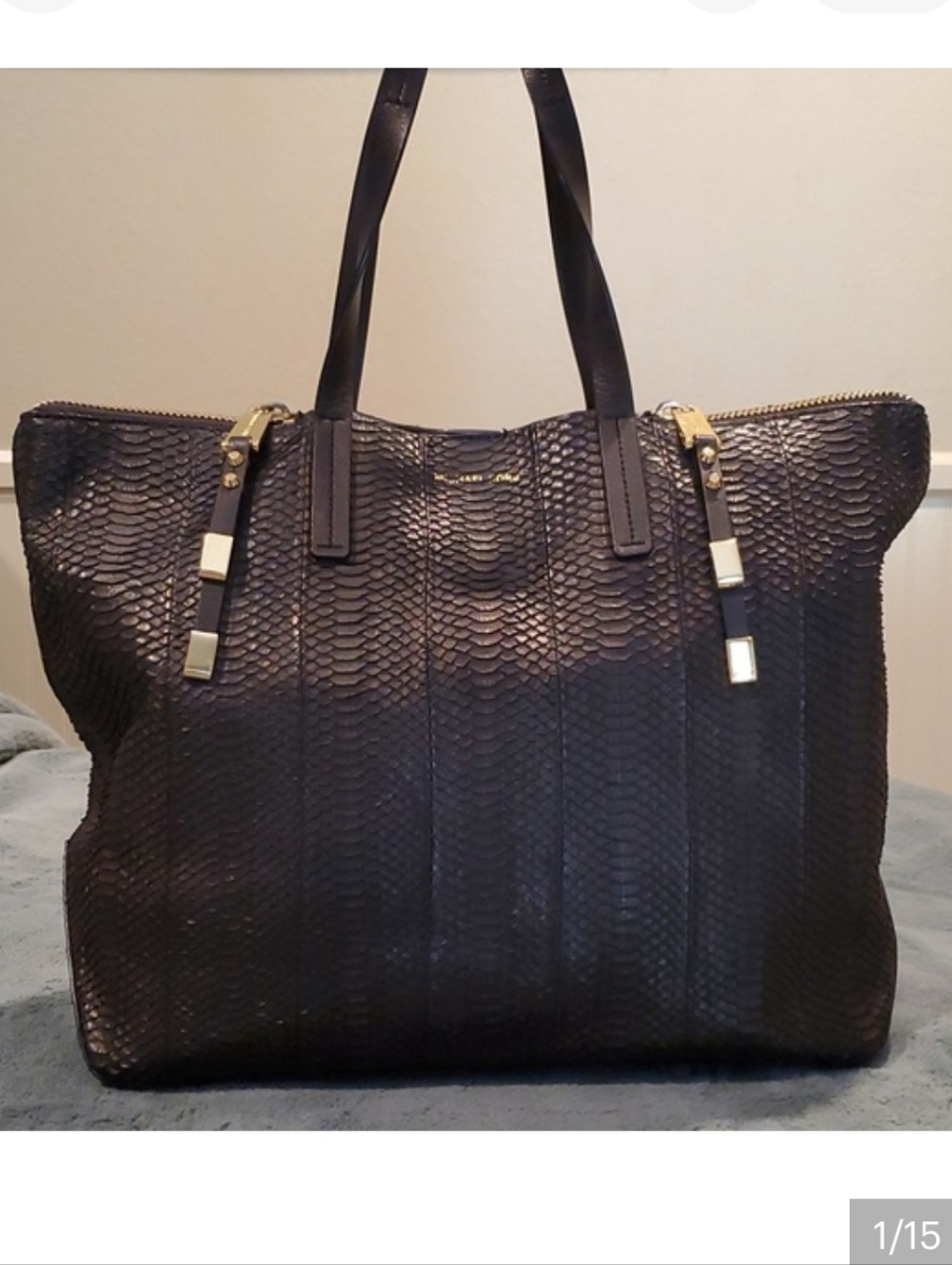 Michael Kors Collection real python Harlow tote